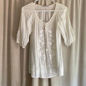 GERARD DAREL perfect gauzy cotton peasant blouse ☁️